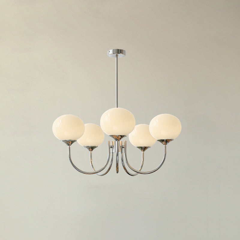 Lustra Chandelier Pink Glass Globe Gold - Neutral Decor