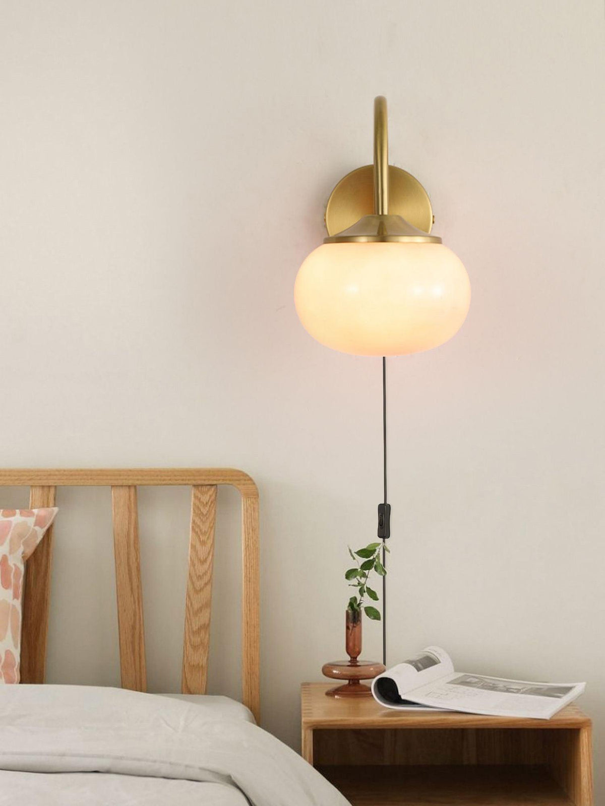 Kevely Premium Nordic Art Plug-in Glass Sconce Wall Lamp