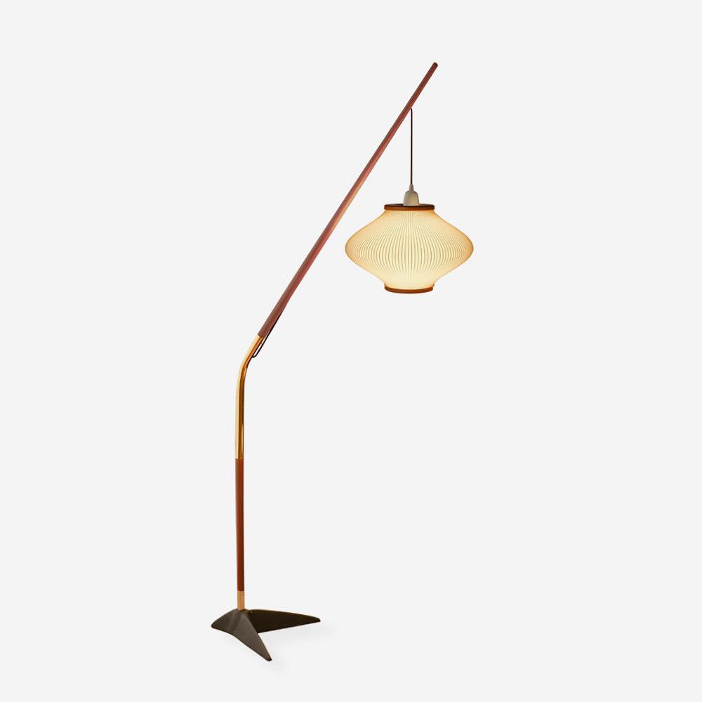 Ervenil Mid Century Wood & Glass Floor Lamp