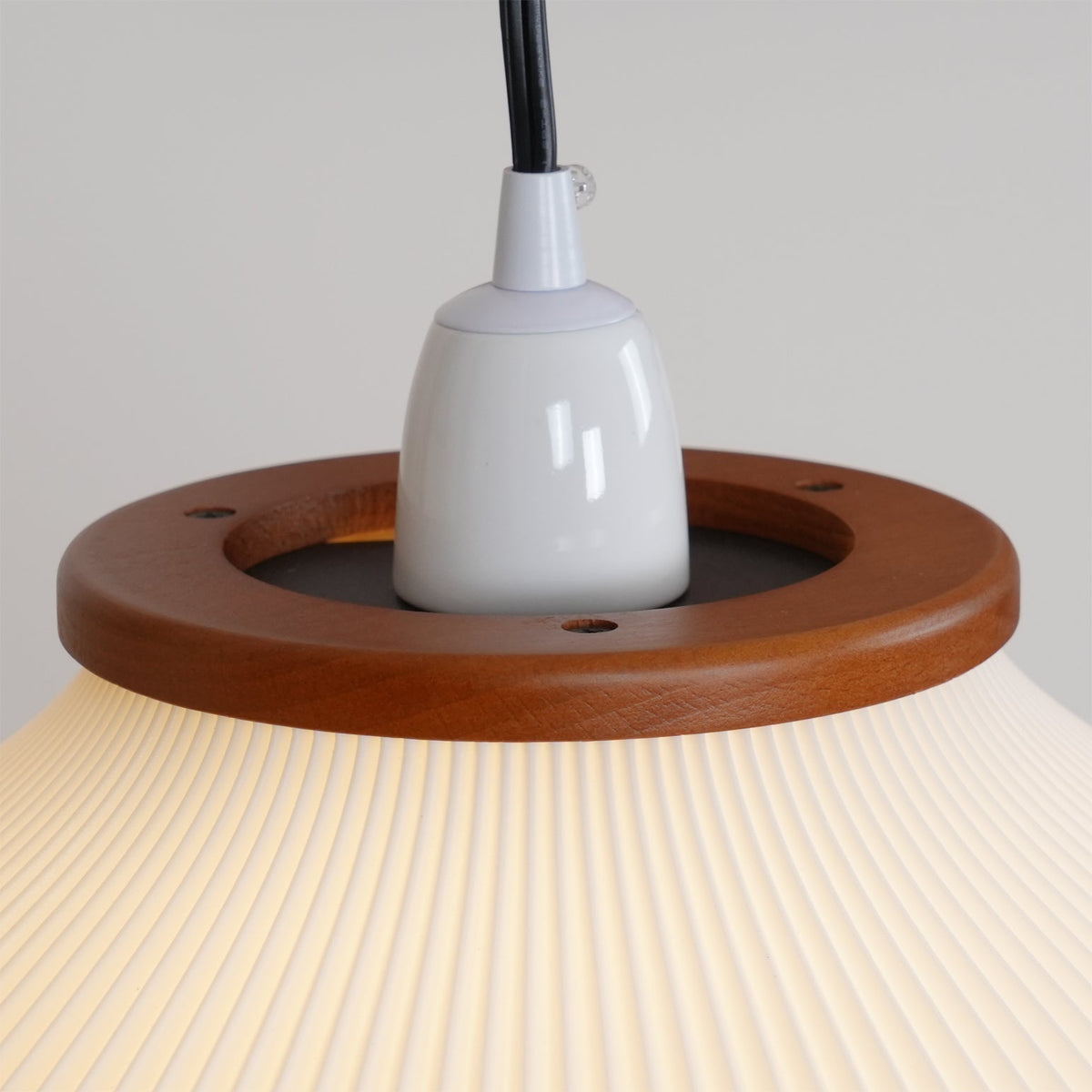 Ervenil Mid Century Wood & Glass Floor Lamp