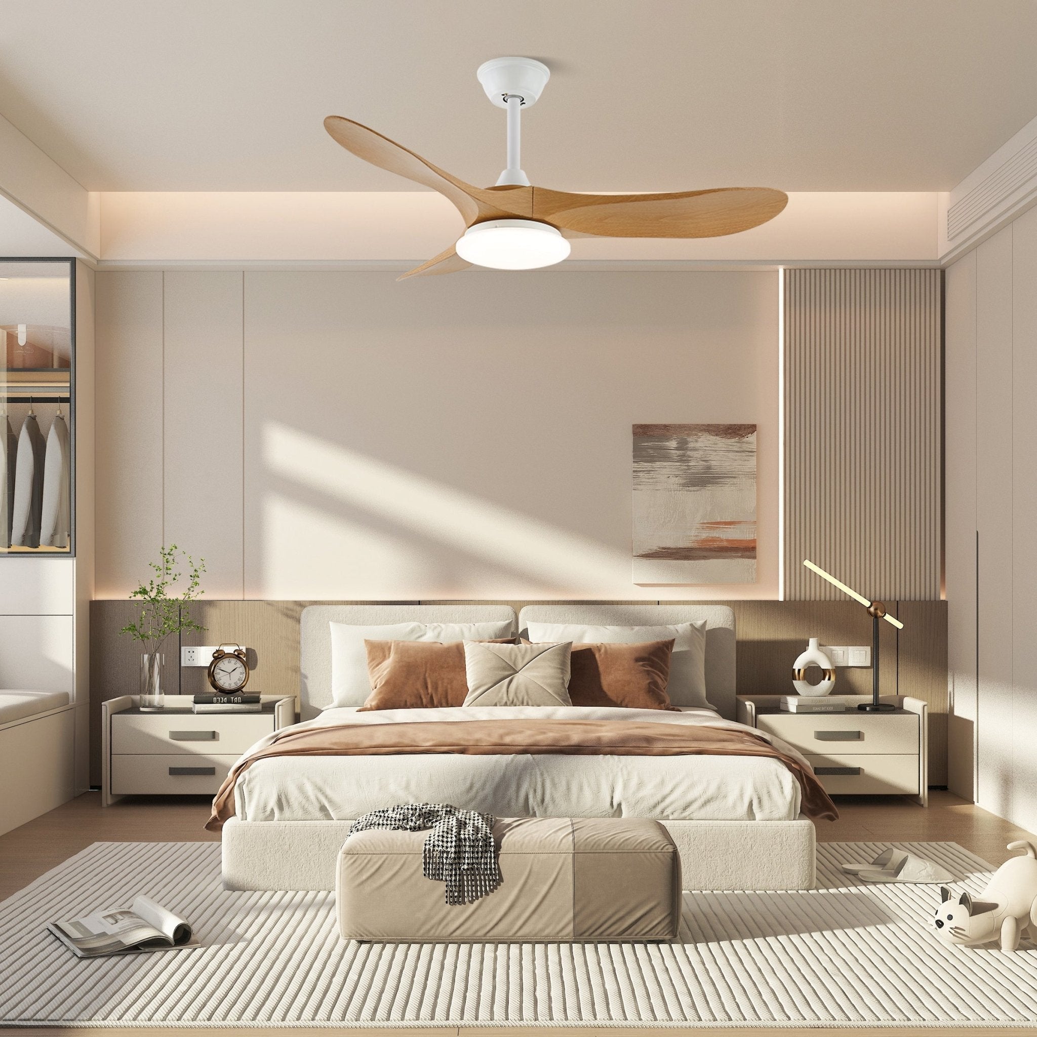 Velix Modern Wood Ceiling Fan Light