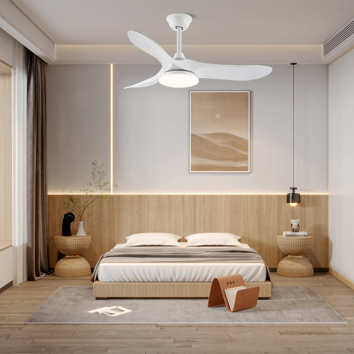 Velix Modern Wood Ceiling Fan Light