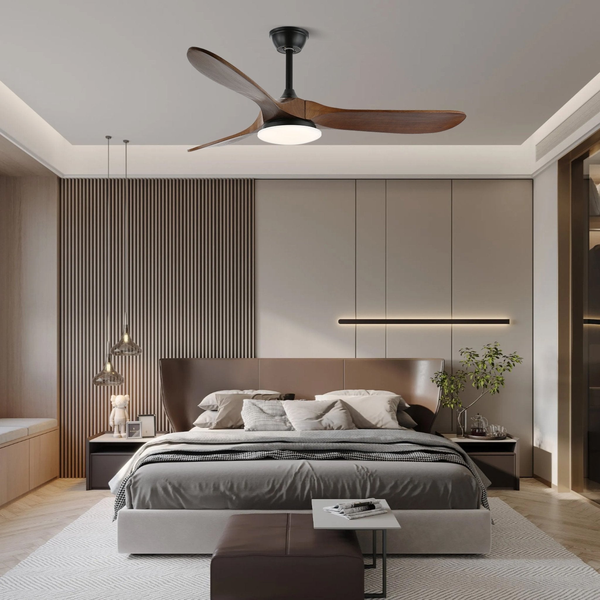 Velix Modern Wood Ceiling Fan Light