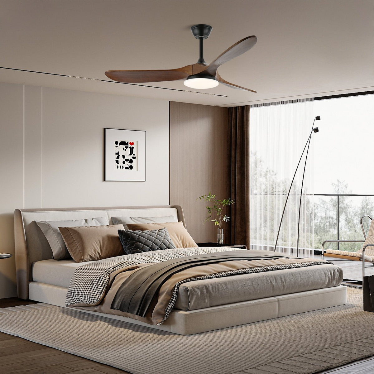 Velix Modern Wood Ceiling Fan Light