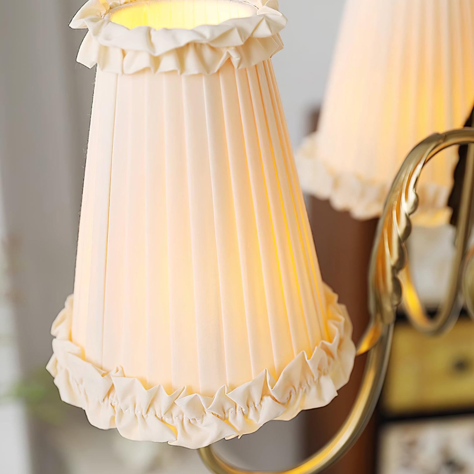 Faylin Vintage Brass Chandelier with Pleated Shades - Neutral Decor