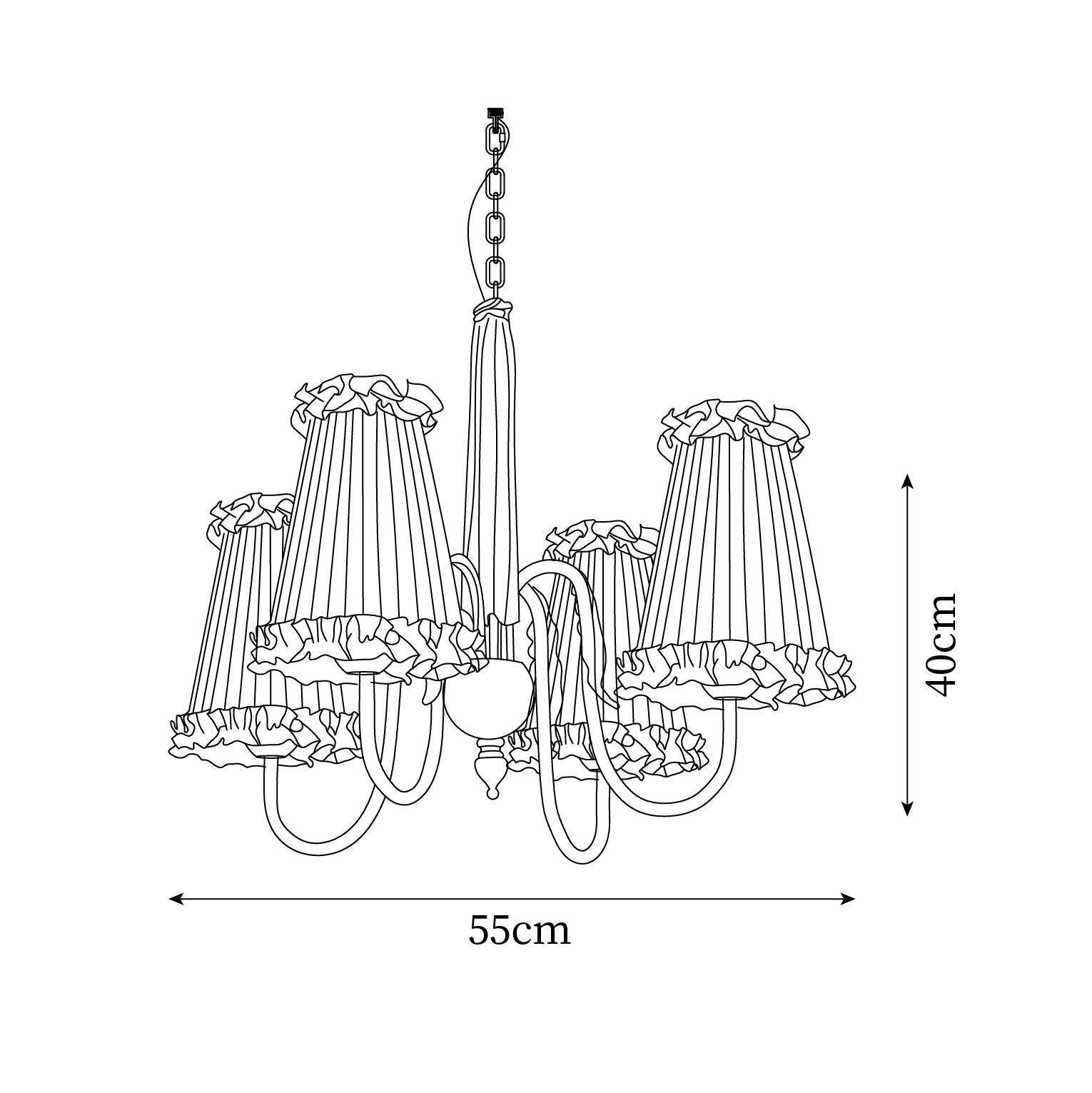 Faylin Vintage Brass Chandelier with Pleated Shades - Neutral Decor