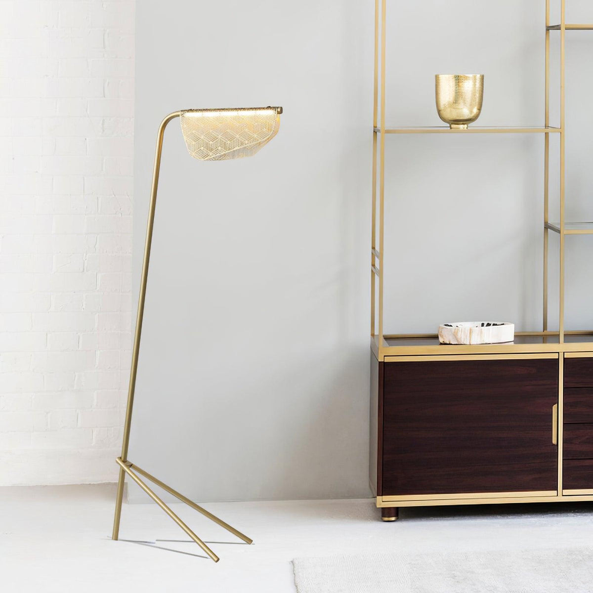 Triad Gold Geometric Floor Lamp