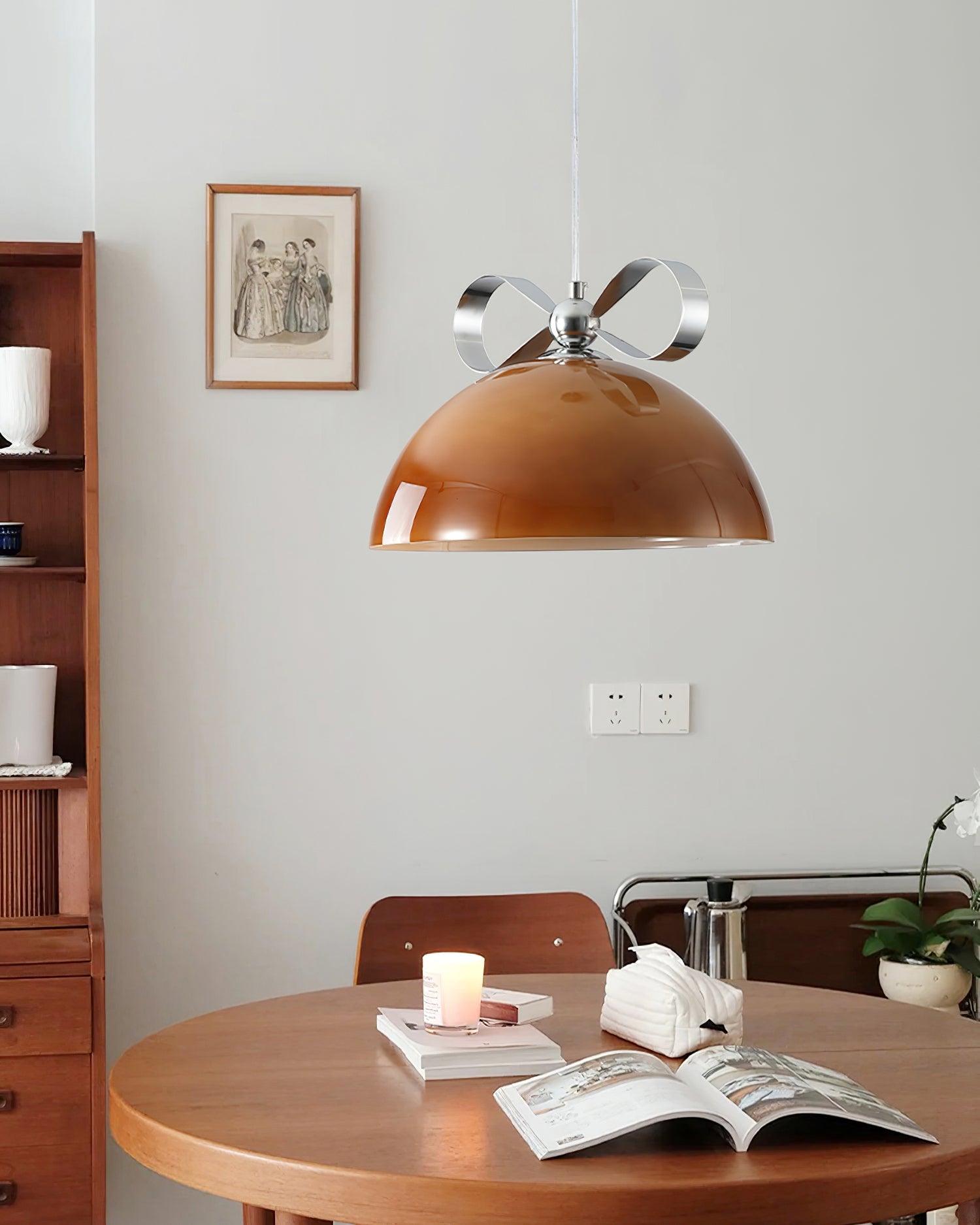 Celirina Pendant Light Glass Amber Dining