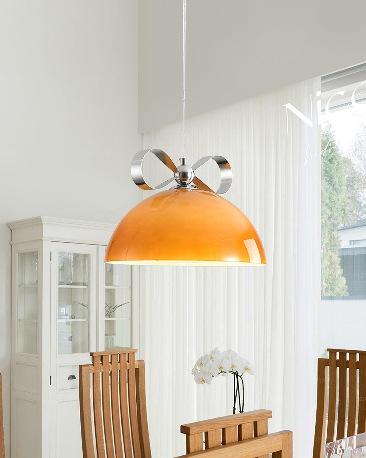 Celirina Pendant Light Glass Amber Dining