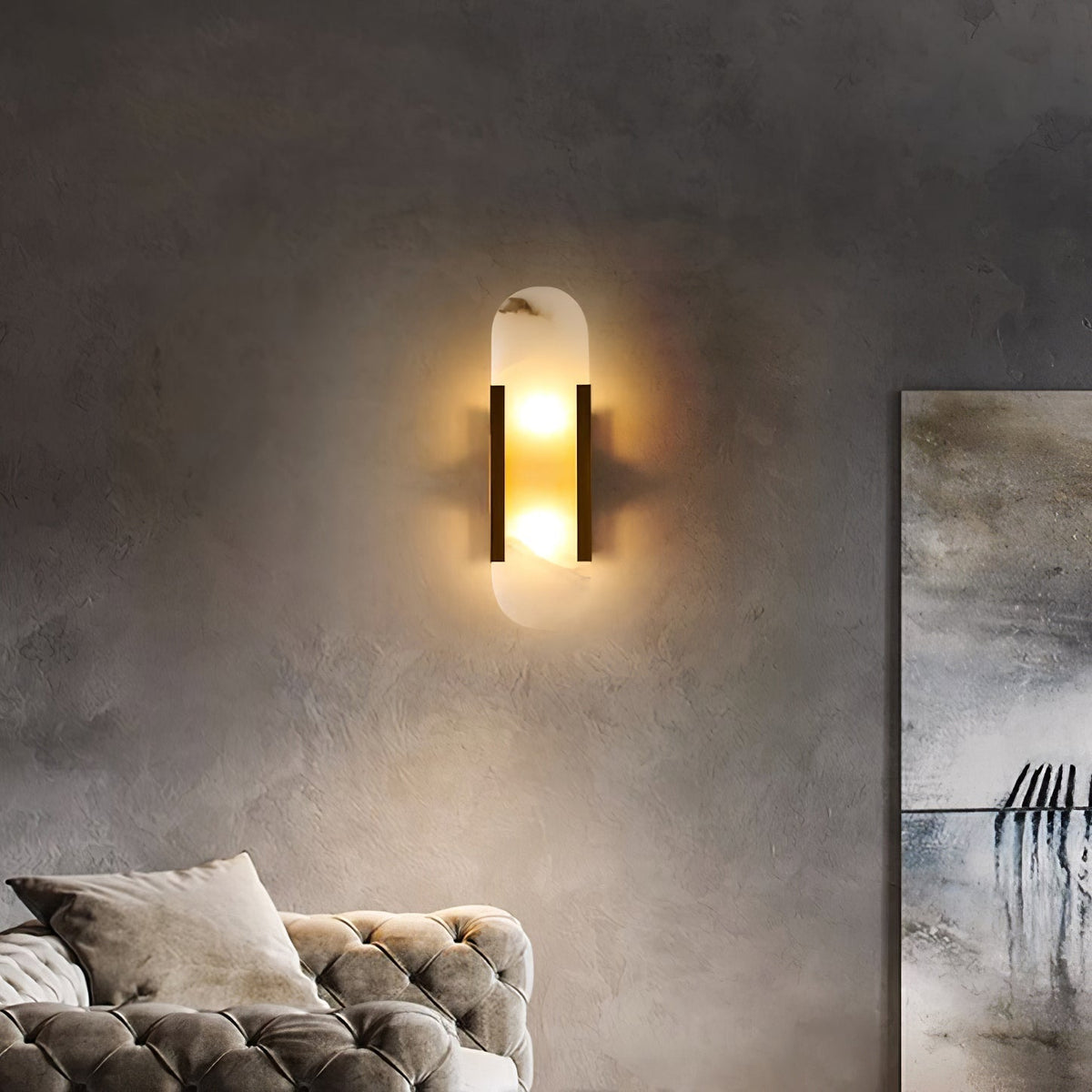 Veo Luxury Alabaster Wall Lamp - Neutral Decor