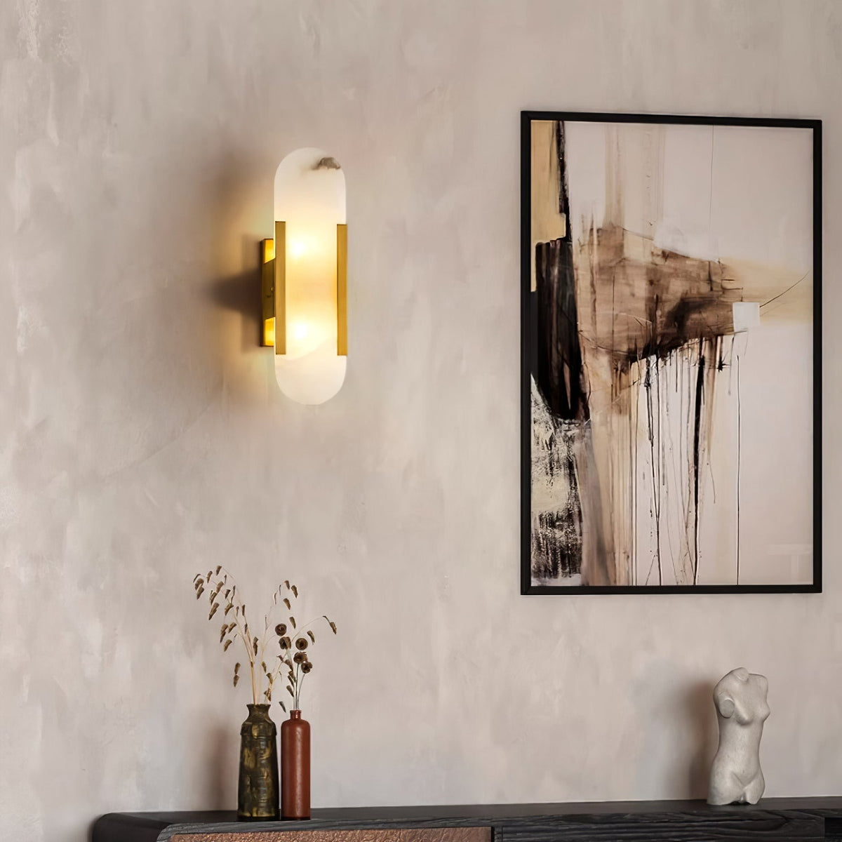 Veo Luxury Alabaster Wall Lamp - Neutral Decor