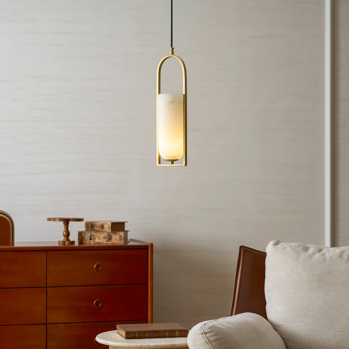 Svala Arch Alabaster Pendant Light