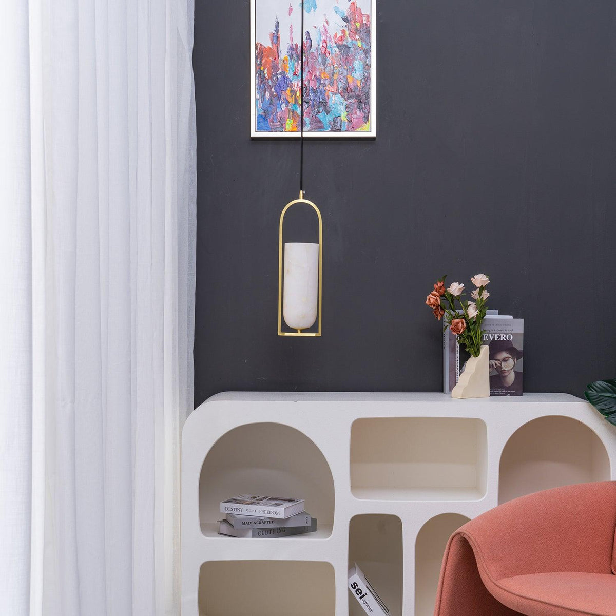 Svala Arch Alabaster Pendant Light