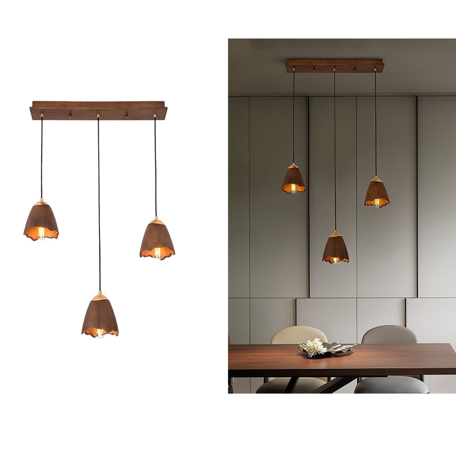 Sartin Modern Minimalist Bell Wood Pendant Lamp