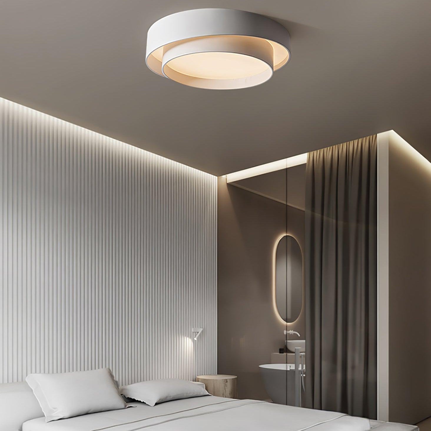 Lustra Ceiling Light Double Layers Modern Cylinder - Neutral Decor