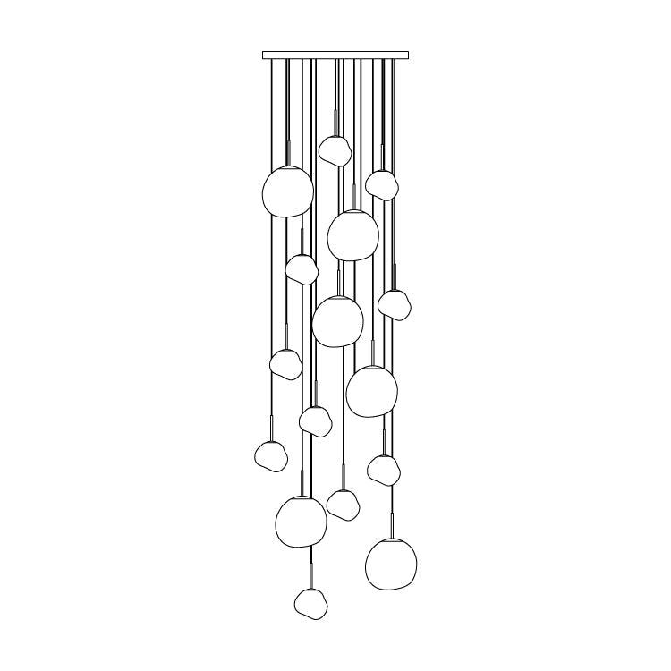 Daria Pendant Lamp Irregular Cluster Sculptural