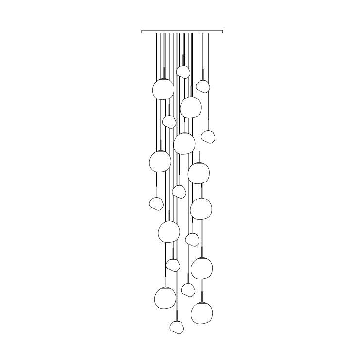Daria Pendant Lamp Irregular Cluster Sculptural