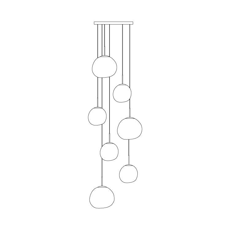 Daria Pendant Lamp Irregular Cluster Sculptural