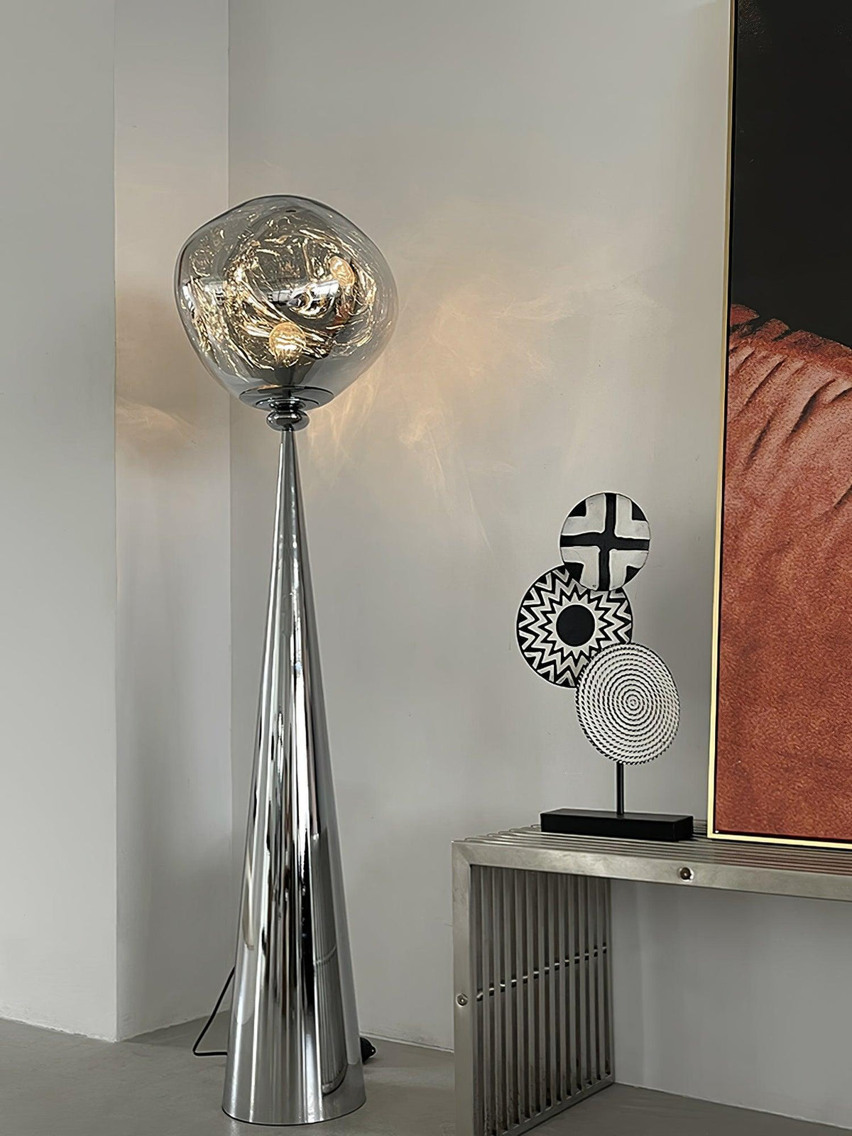 Ovexin Gray Contemporary Floor Lamp