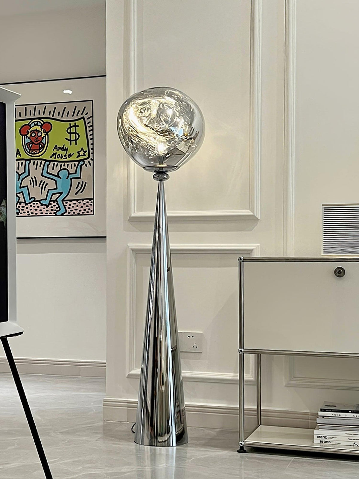 Ovexin Gray Contemporary Floor Lamp
