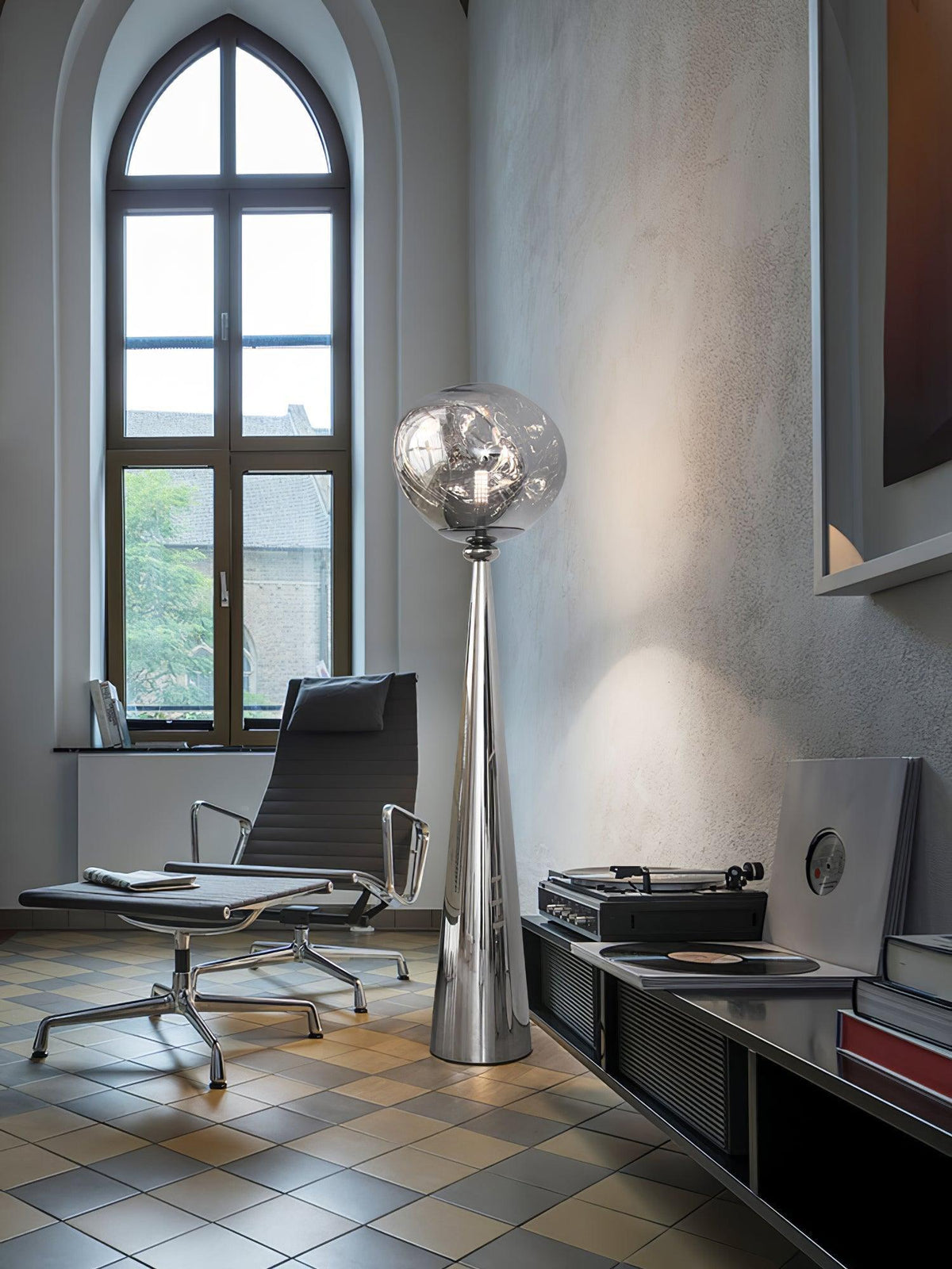 Ovexin Gray Contemporary Floor Lamp