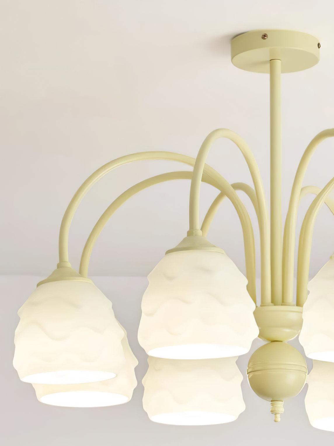 Veluissa Chandelier Melting Ice Cream Milky Glass