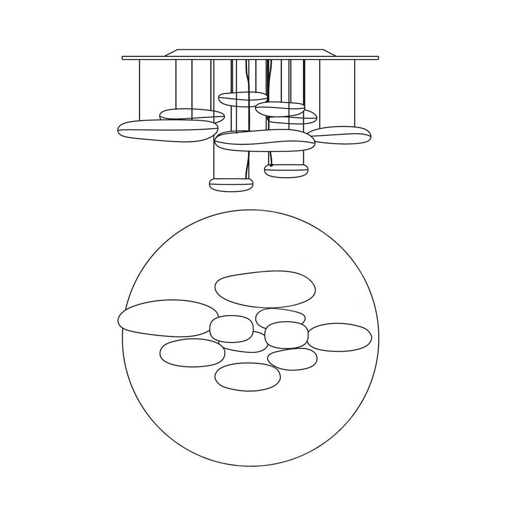Orinanelle Chandelier Aluminum Sculptural