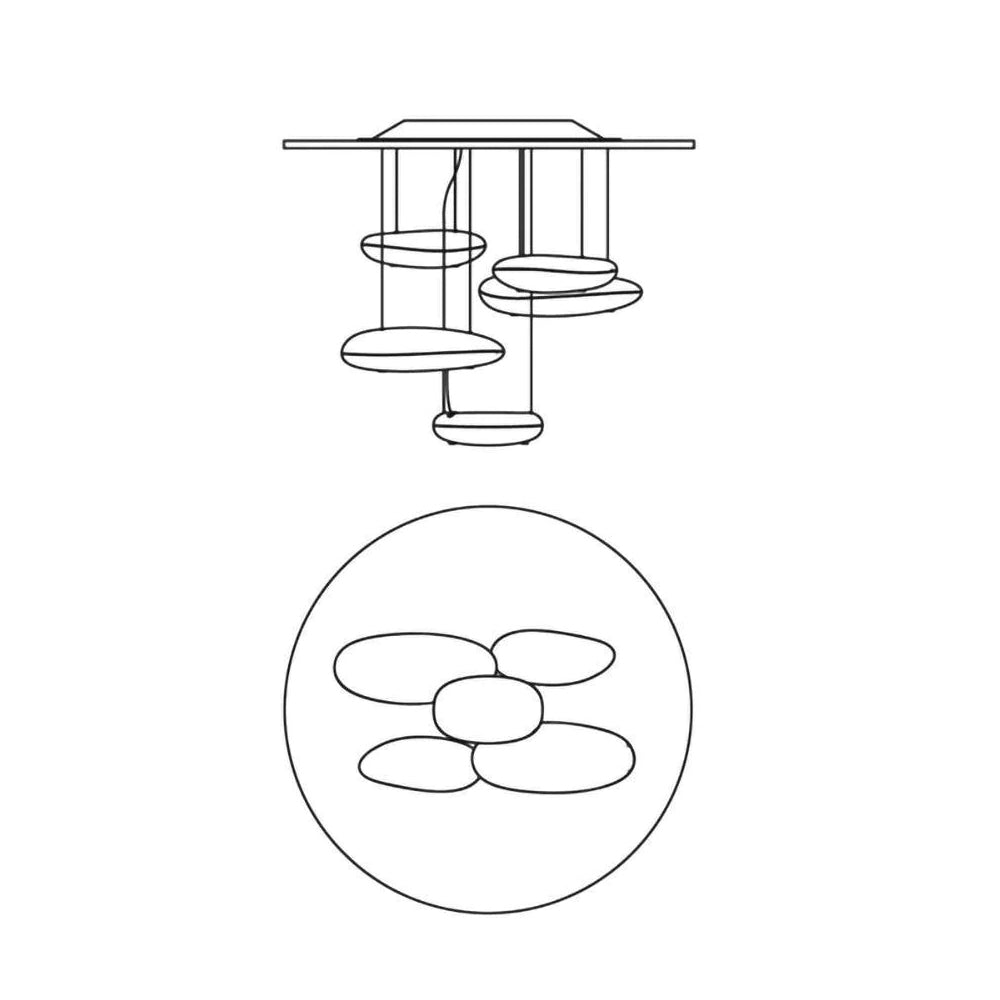 Orinanelle Chandelier Aluminum Sculptural