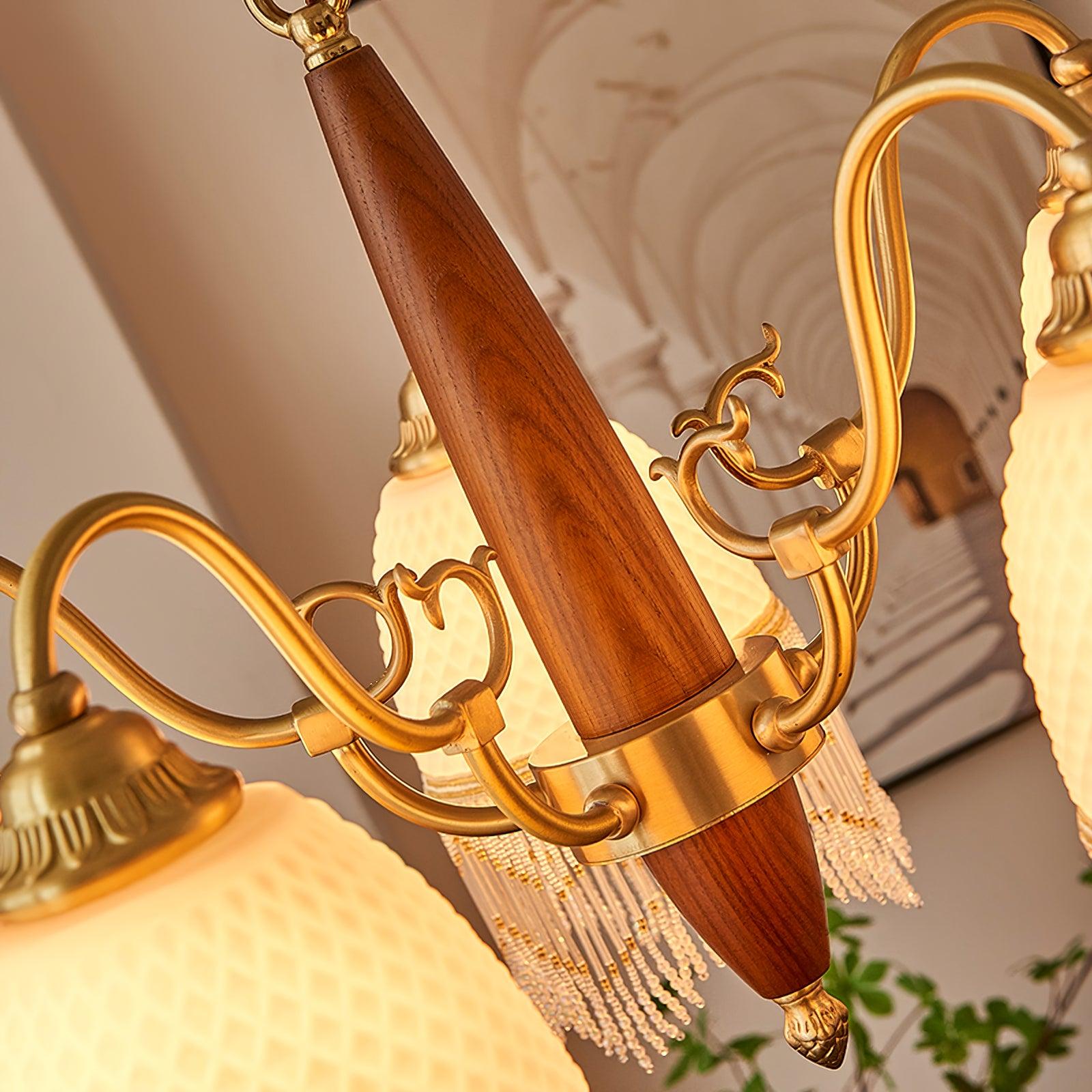 Yave Chandelier Tassel Glass Vintage