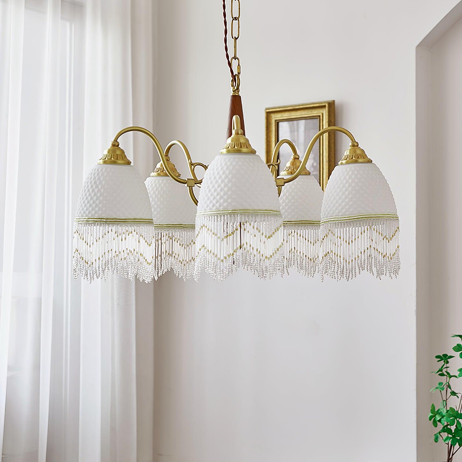 Yave Chandelier Tassel Glass Vintage