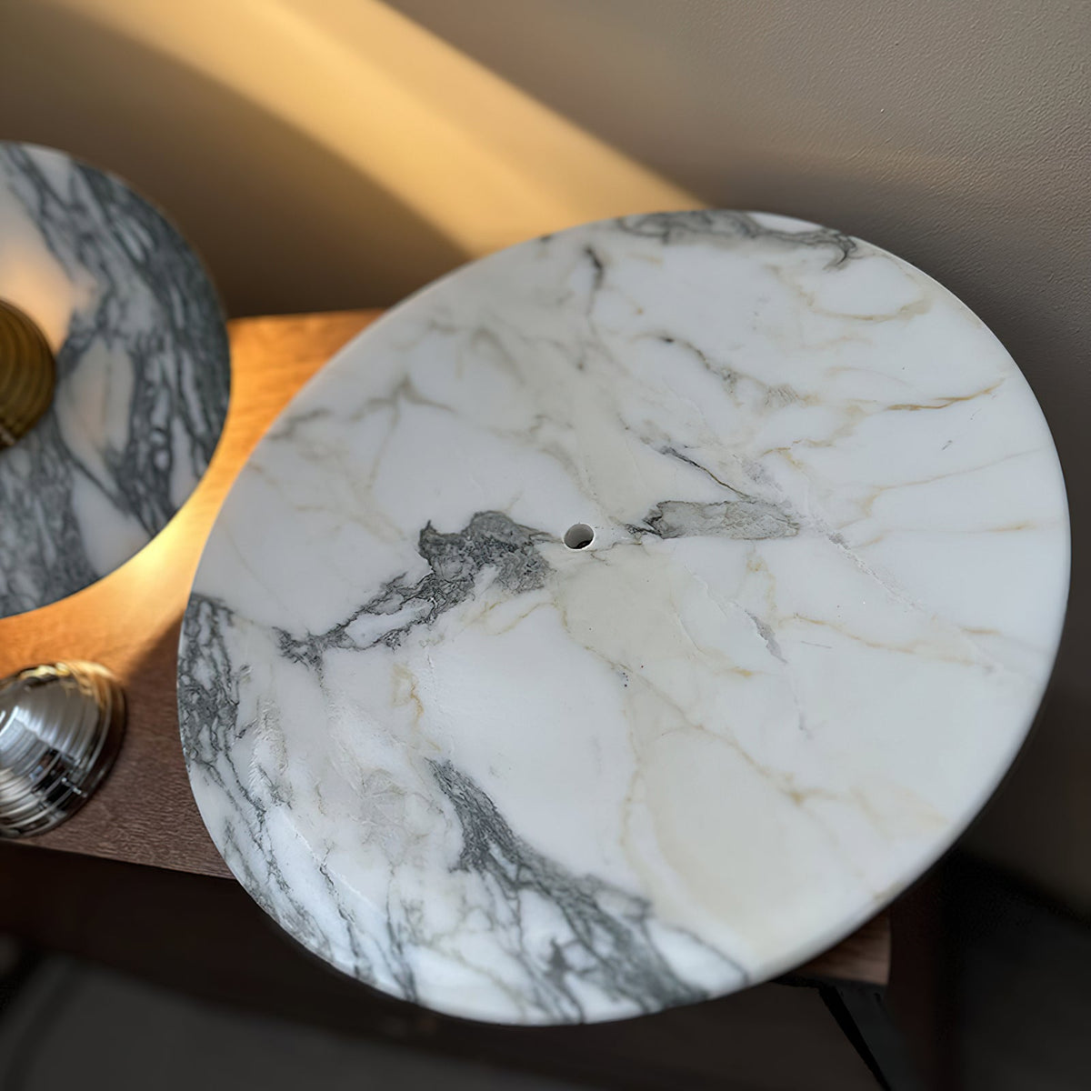 Alba Modern Minimalist Chrome Marble Wall Lamp
