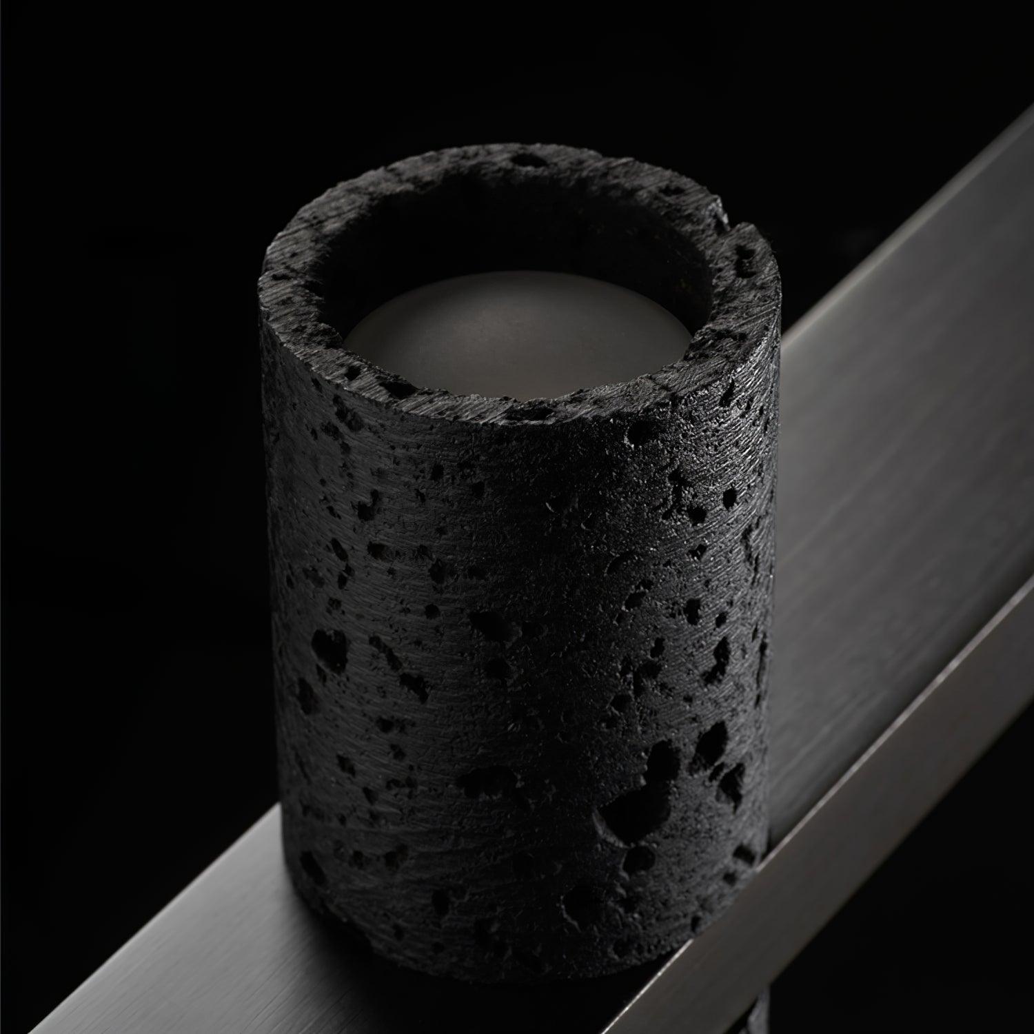 Nernis Pendant Lamp Parallel Black Travertine Minimalist Linear