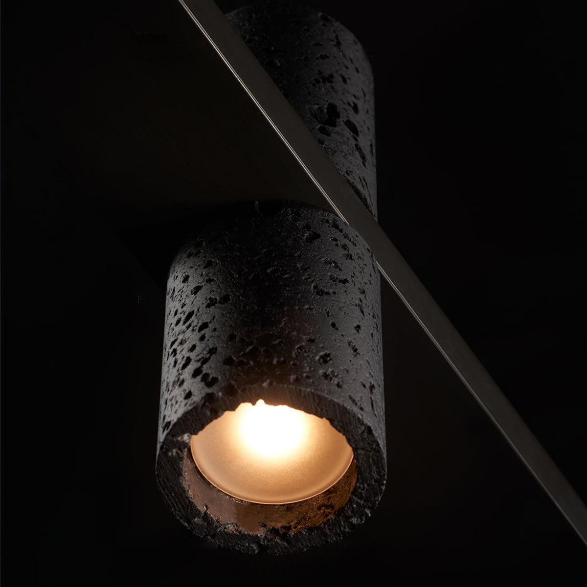 Nernis Pendant Lamp Parallel Black Travertine Minimalist Linear