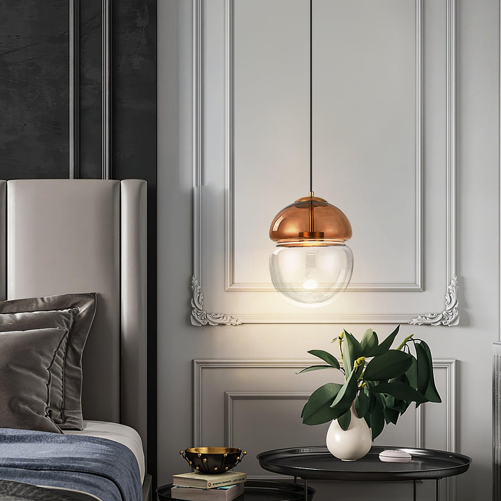 Aged Modern Minimalist Dome Glass Pendant Light