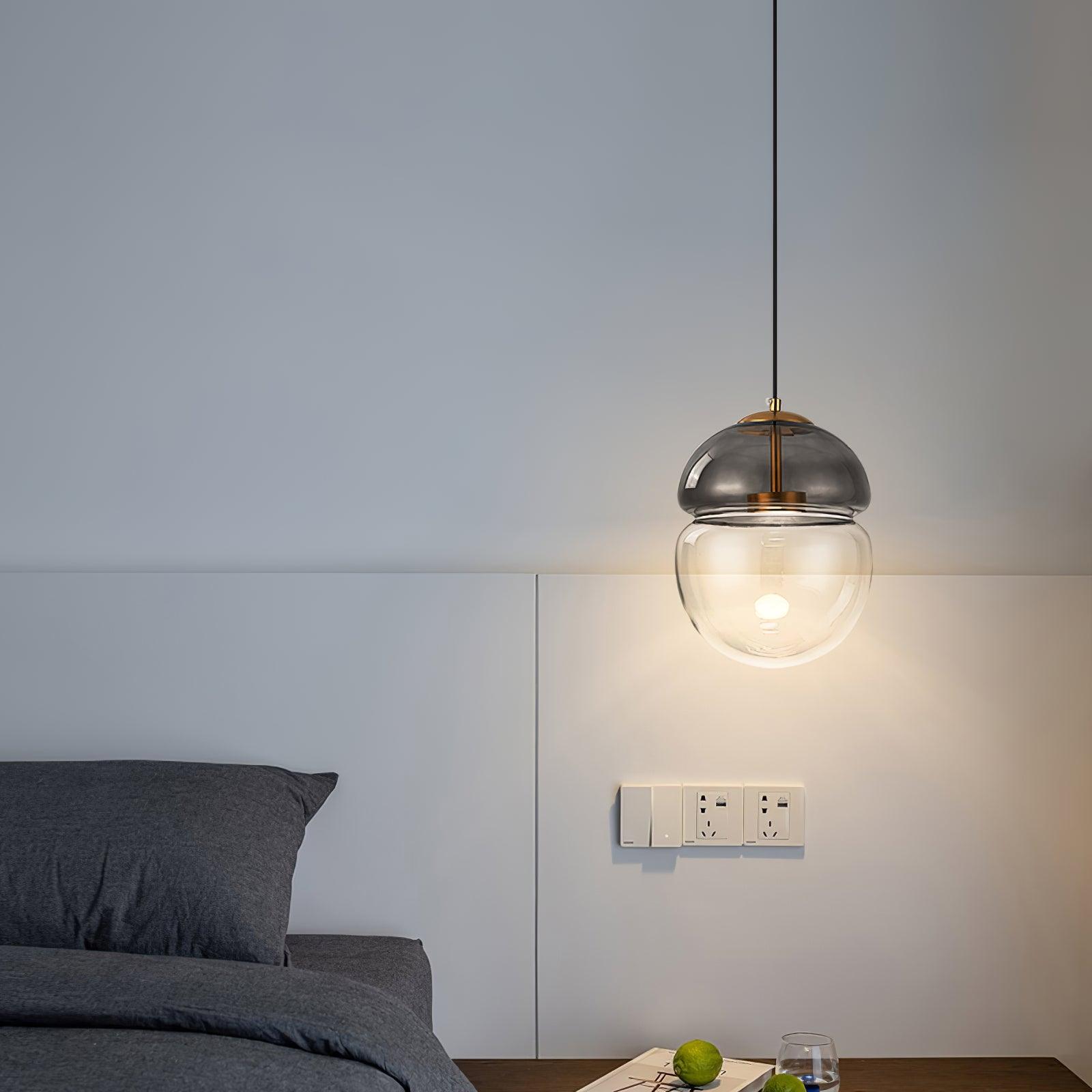 Aged Modern Minimalist Dome Glass Pendant Light