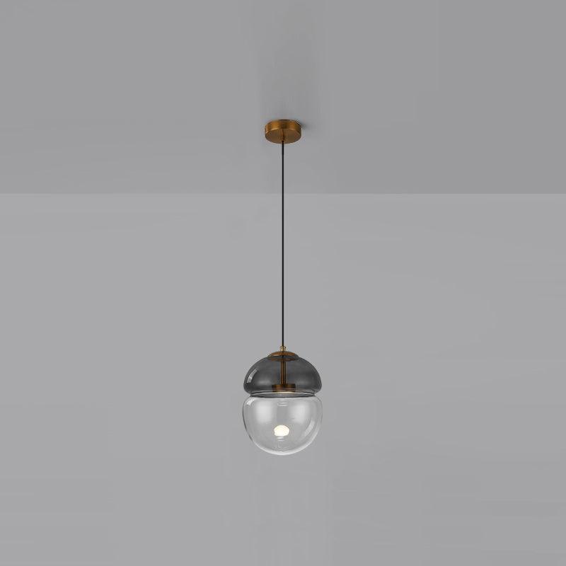 Aged Modern Minimalist Dome Glass Pendant Light
