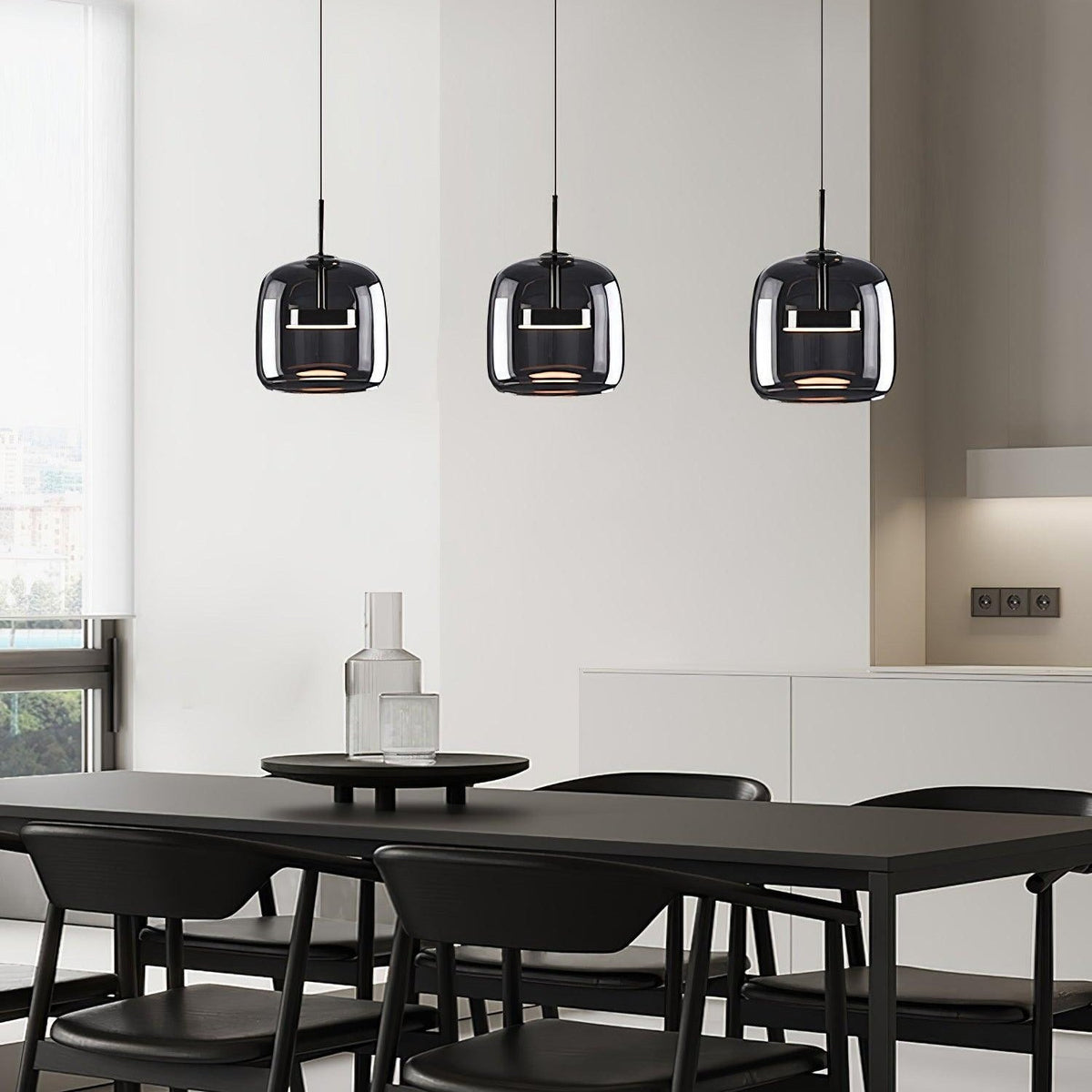 Obsidian Modern Glass Pendant Light
