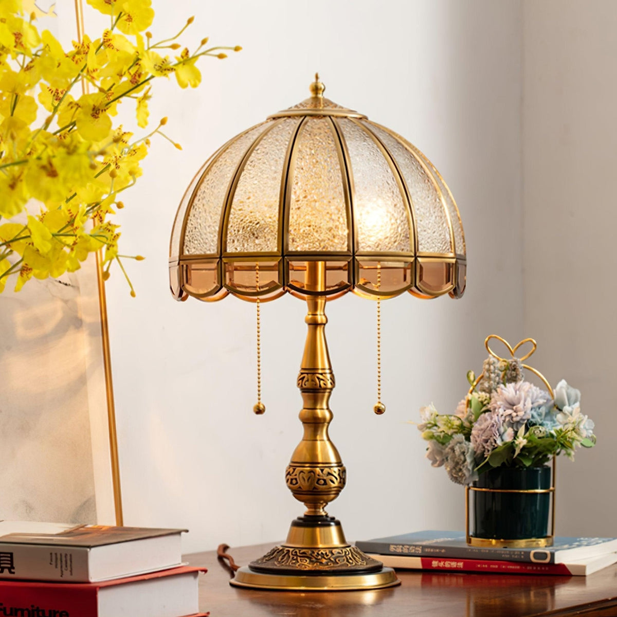 Brillix Brass & Glass Glam Table Lamp