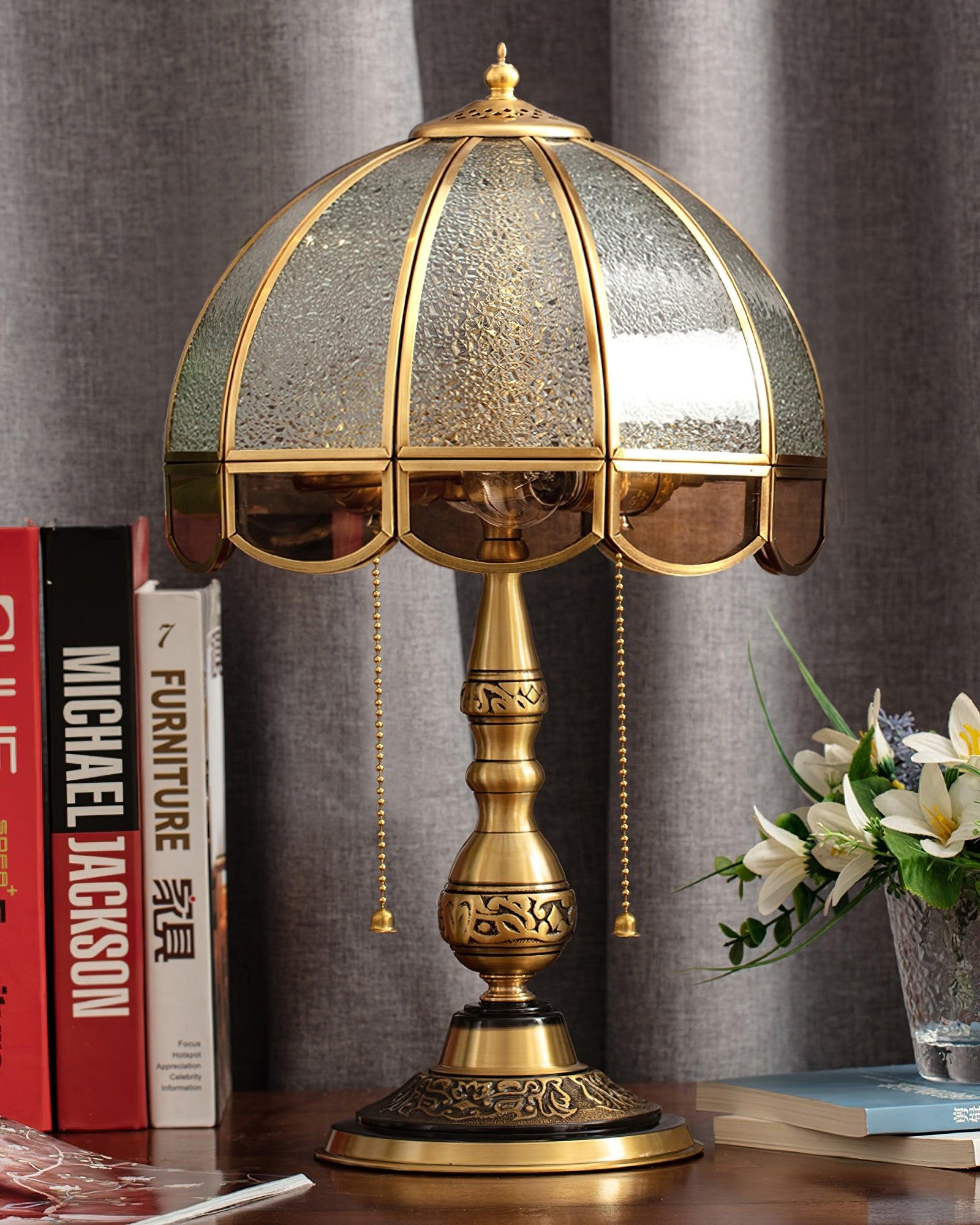Brillix Brass & Glass Glam Table Lamp - Neutral Decor