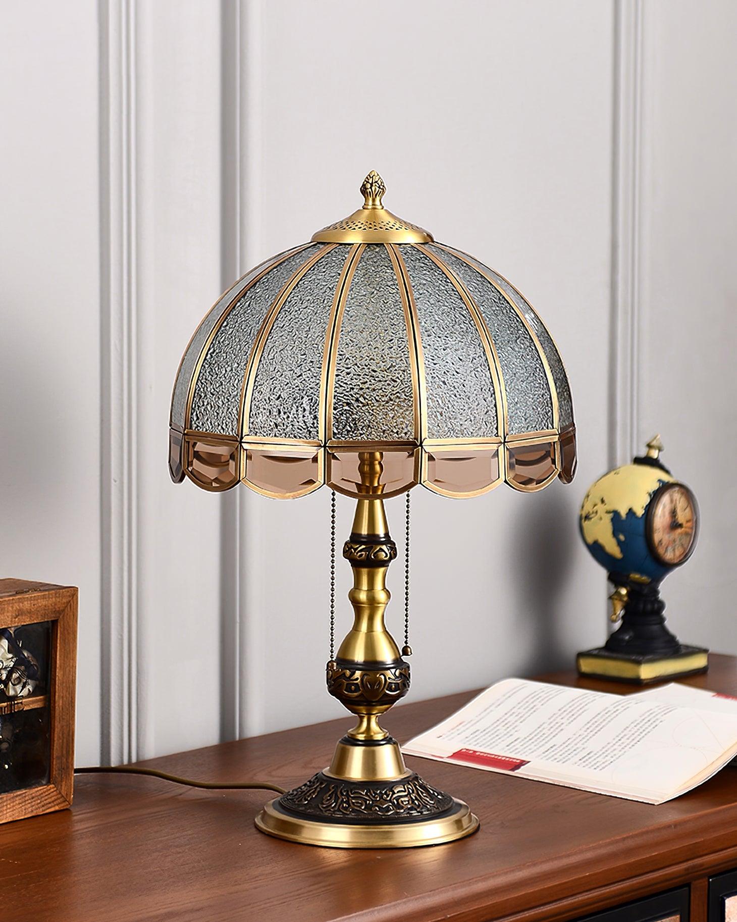 Brillix Brass & Glass Glam Table Lamp - Neutral Decor