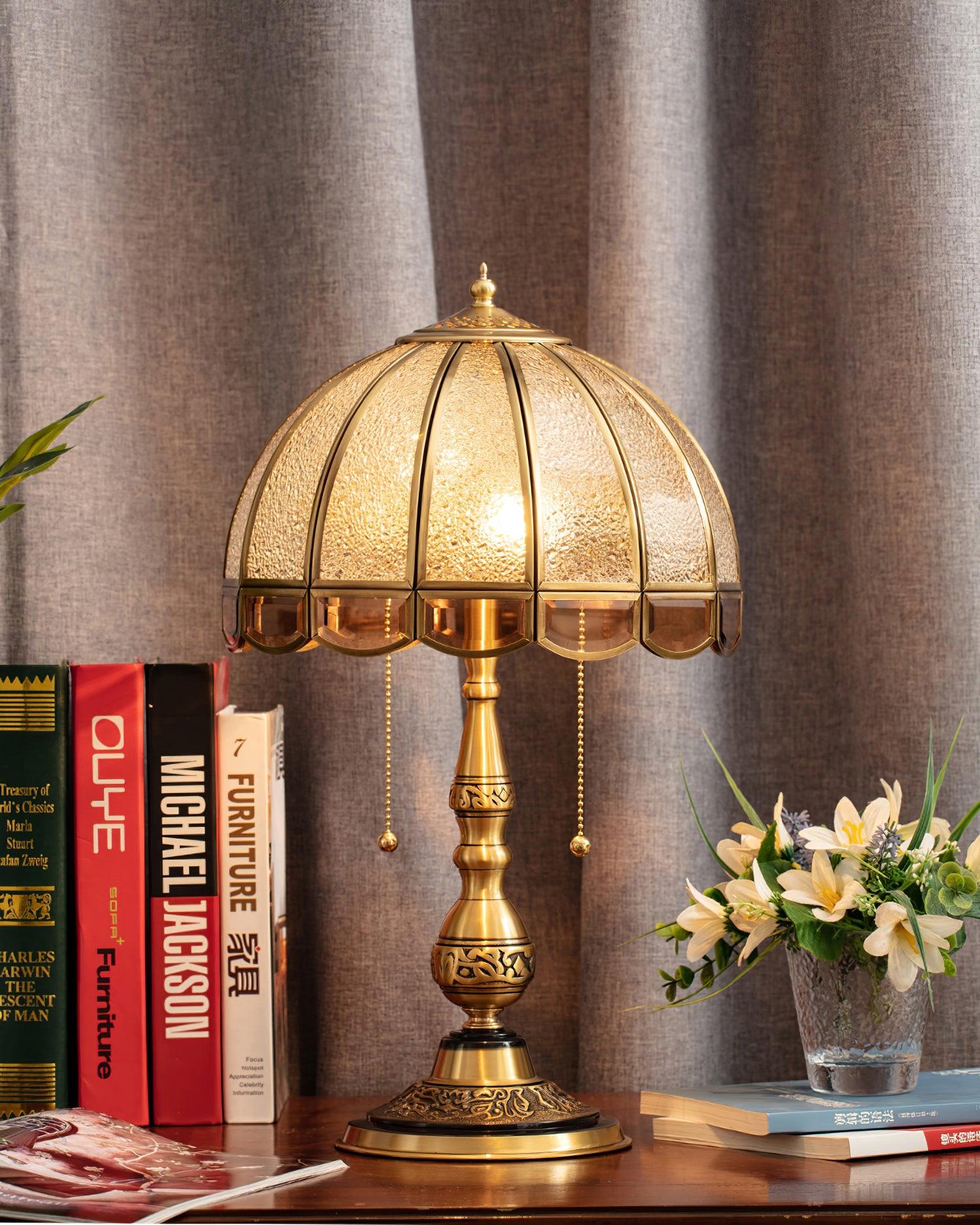 Brillix Brass & Glass Glam Table Lamp - Neutral Decor