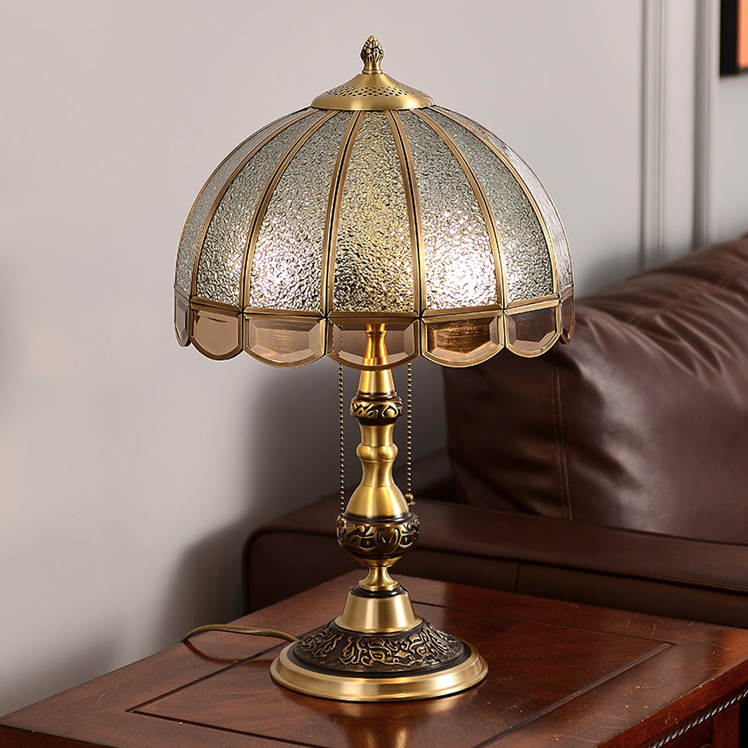 Brillix Brass & Glass Glam Table Lamp - Neutral Decor