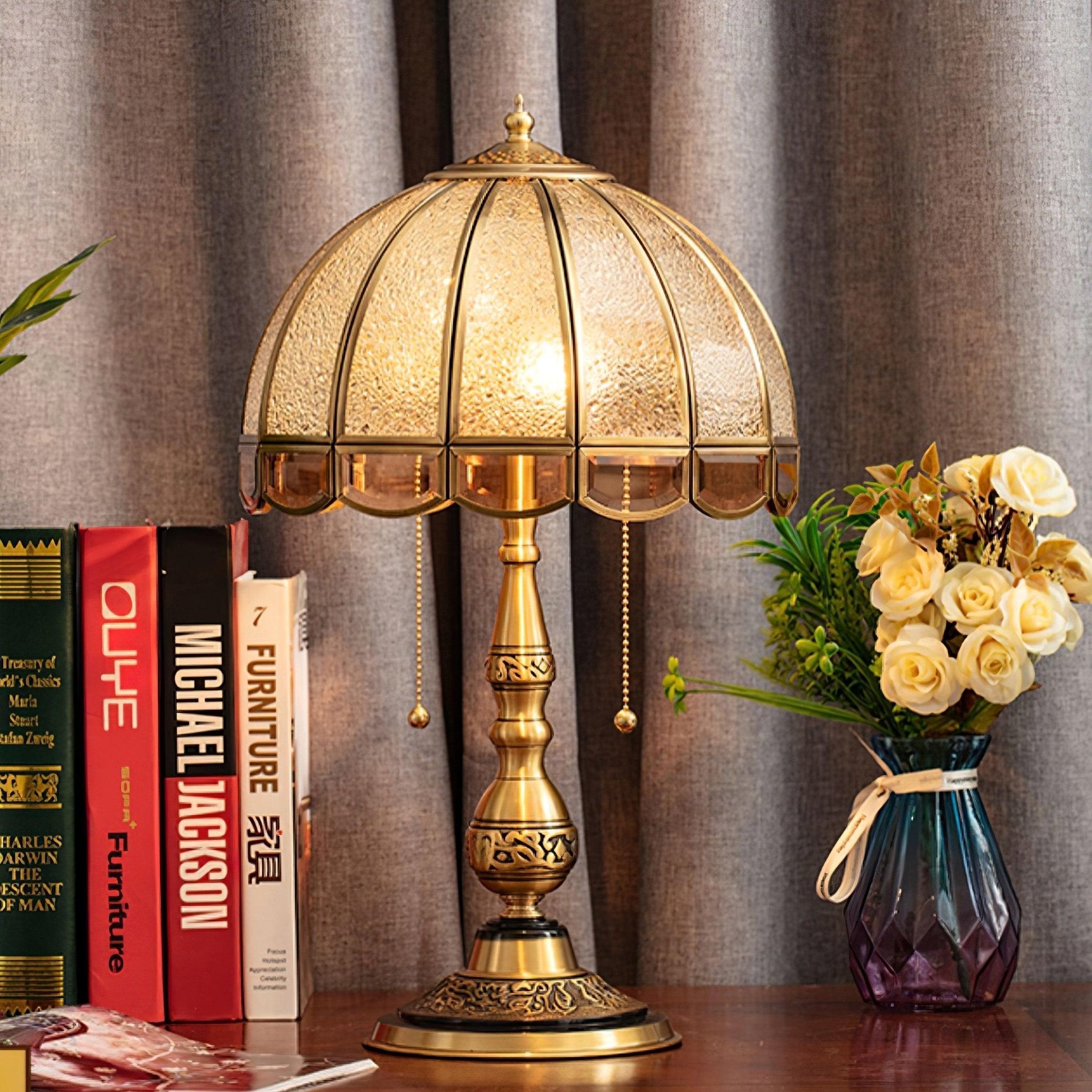 Brillix Brass & Glass Glam Table Lamp