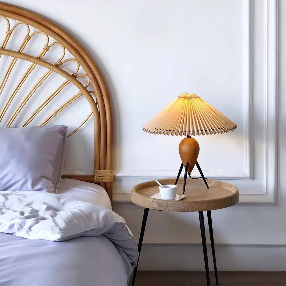 Elyse Wood & Fabric Retro Table Lamp
