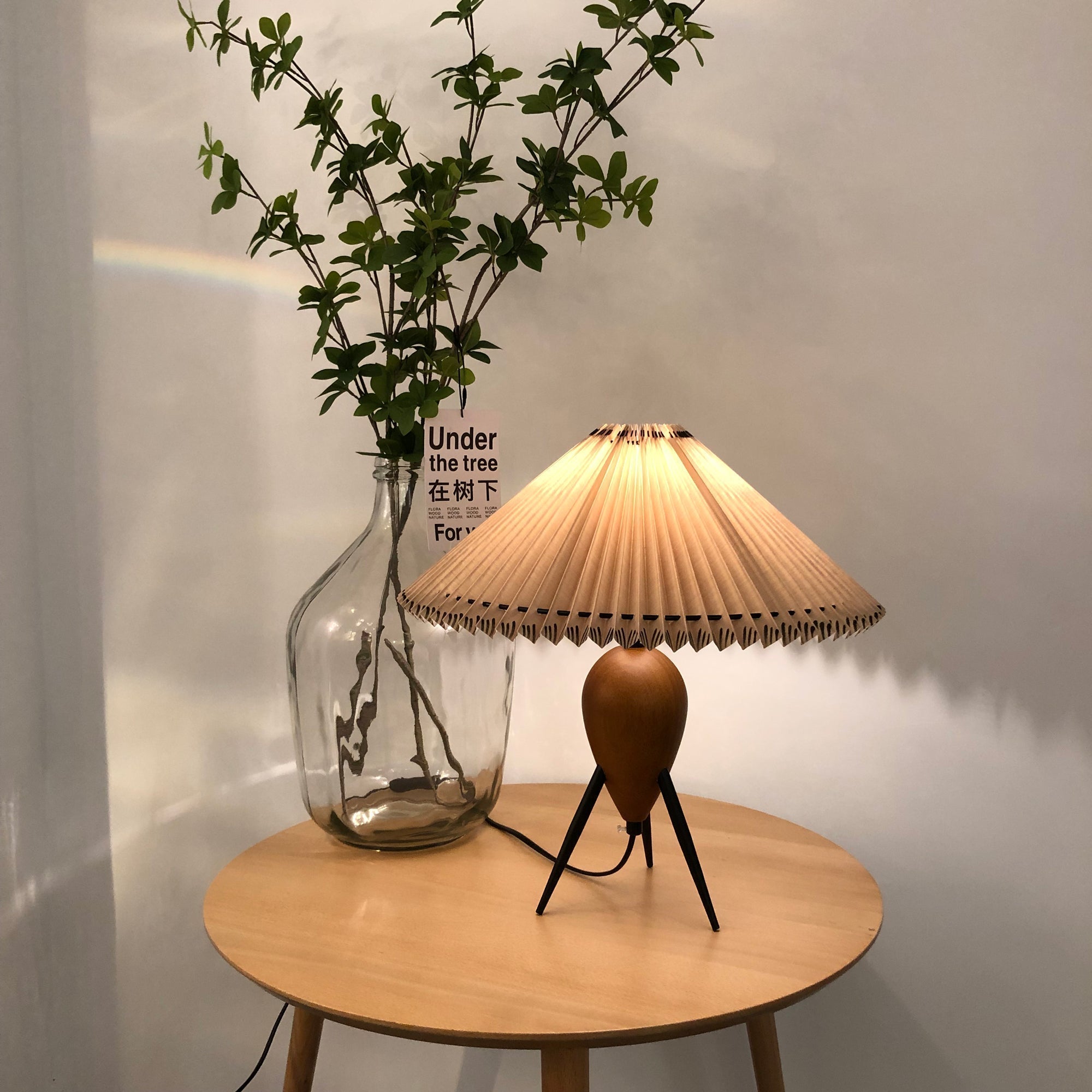 Elyse Wood & Fabric Retro Table Lamp