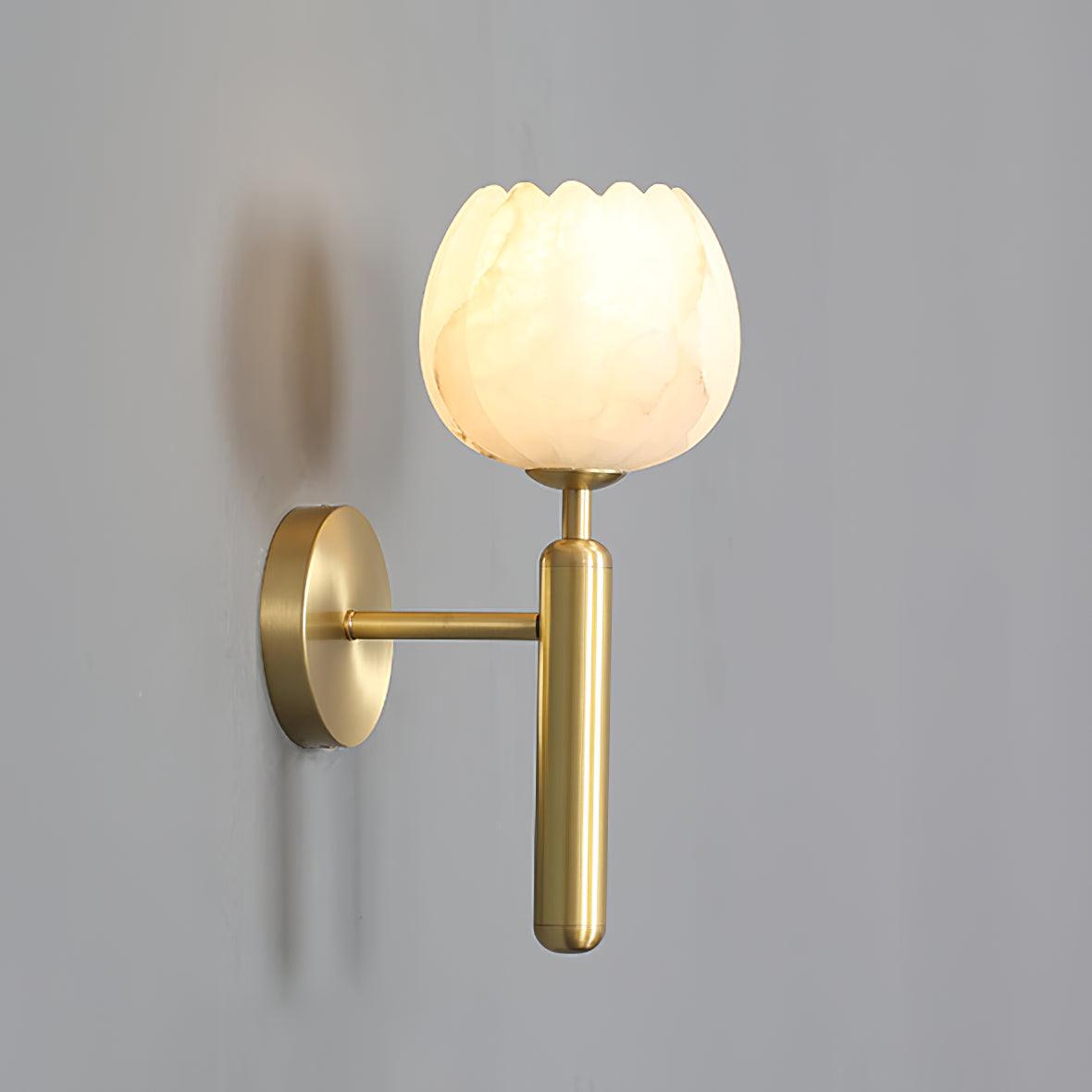 Ambrose Alabaster Flowers Wall Lamp