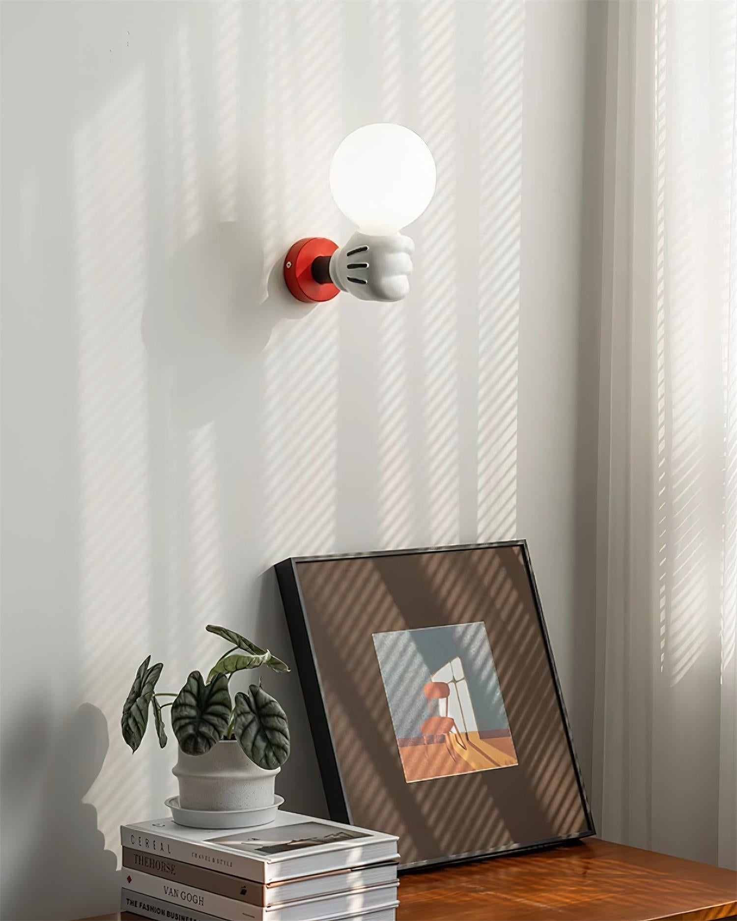 Wall Lamp Fabric Shade Modern Classic Gold Walnut Sconce Bedroom - Neutral Decor