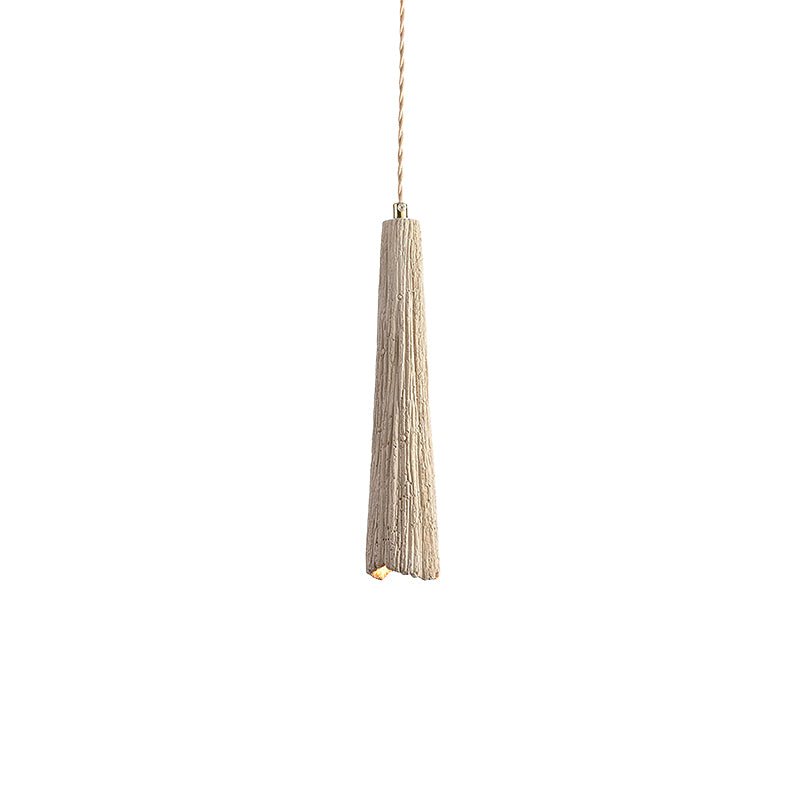 Microcement Pendant Lamp Adjustable Fabric Shade