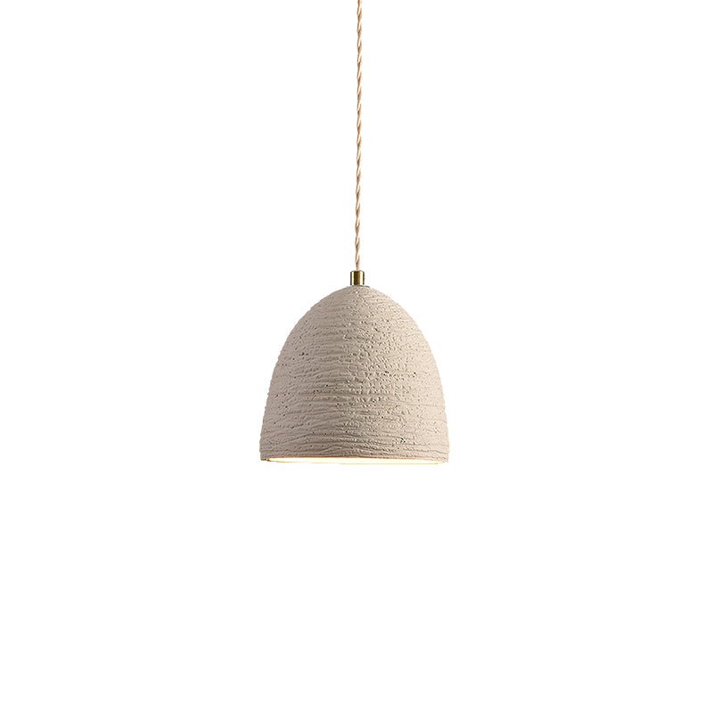 Microcement Pendant Lamp Adjustable Fabric Shade