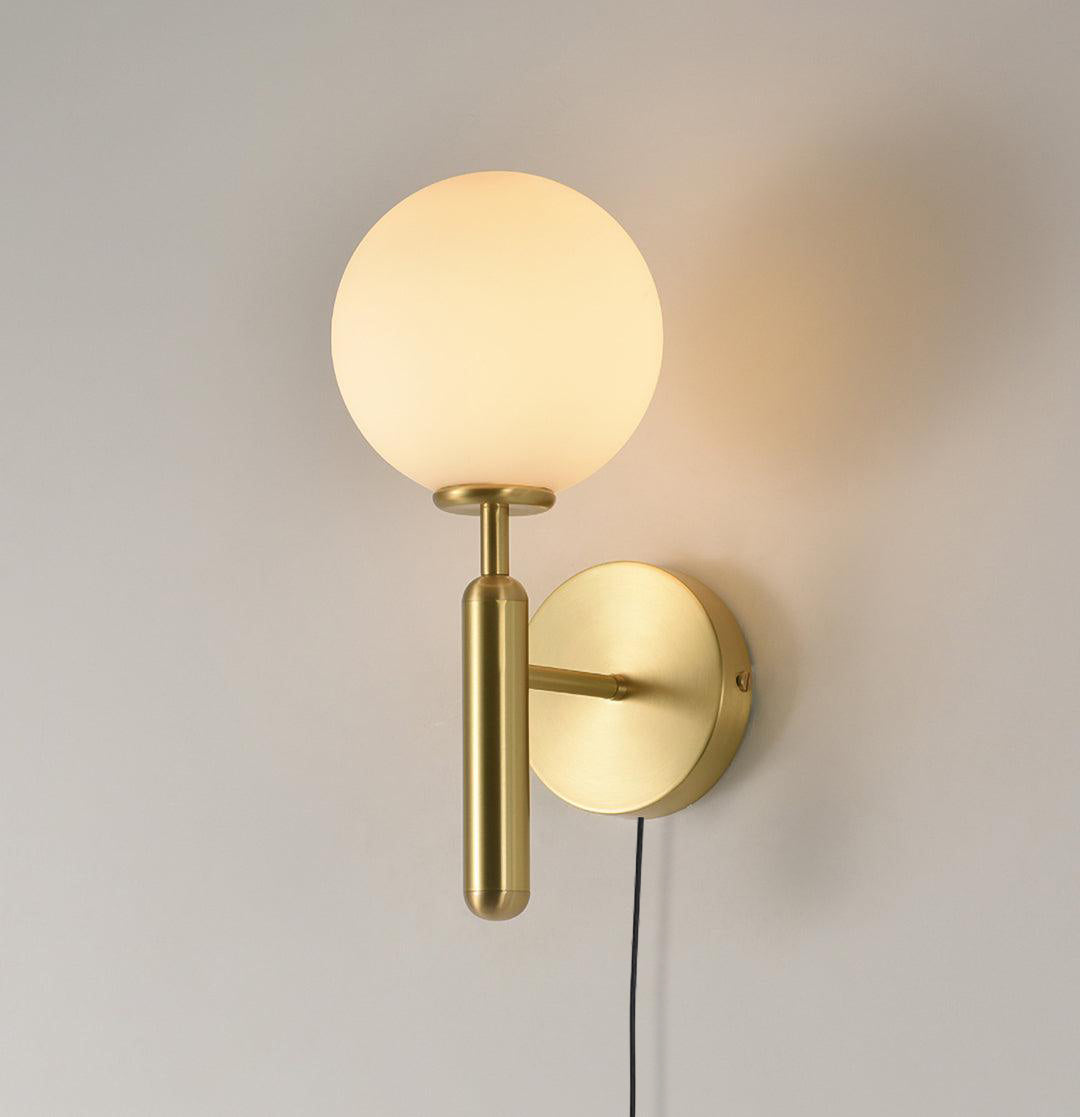 Kynlo Wall Lamp Plug In Glass Globe Nordic